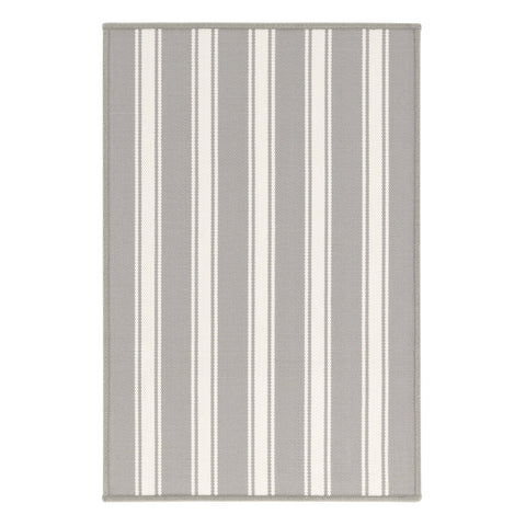 Maysville Stripe Woven Indoor/Outdoor Custom Rug | Platinum