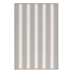 Maysville Stripe Woven Indoor/Outdoor Custom Rug | Platinum