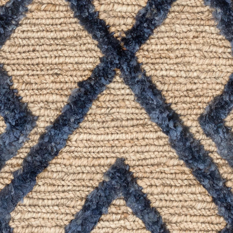 Marco Navy Jute Soumak Handwoven Rug Swatch