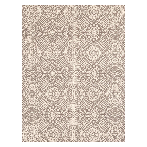 Temple Hand Micro Hooked Wool Rug | Taupe