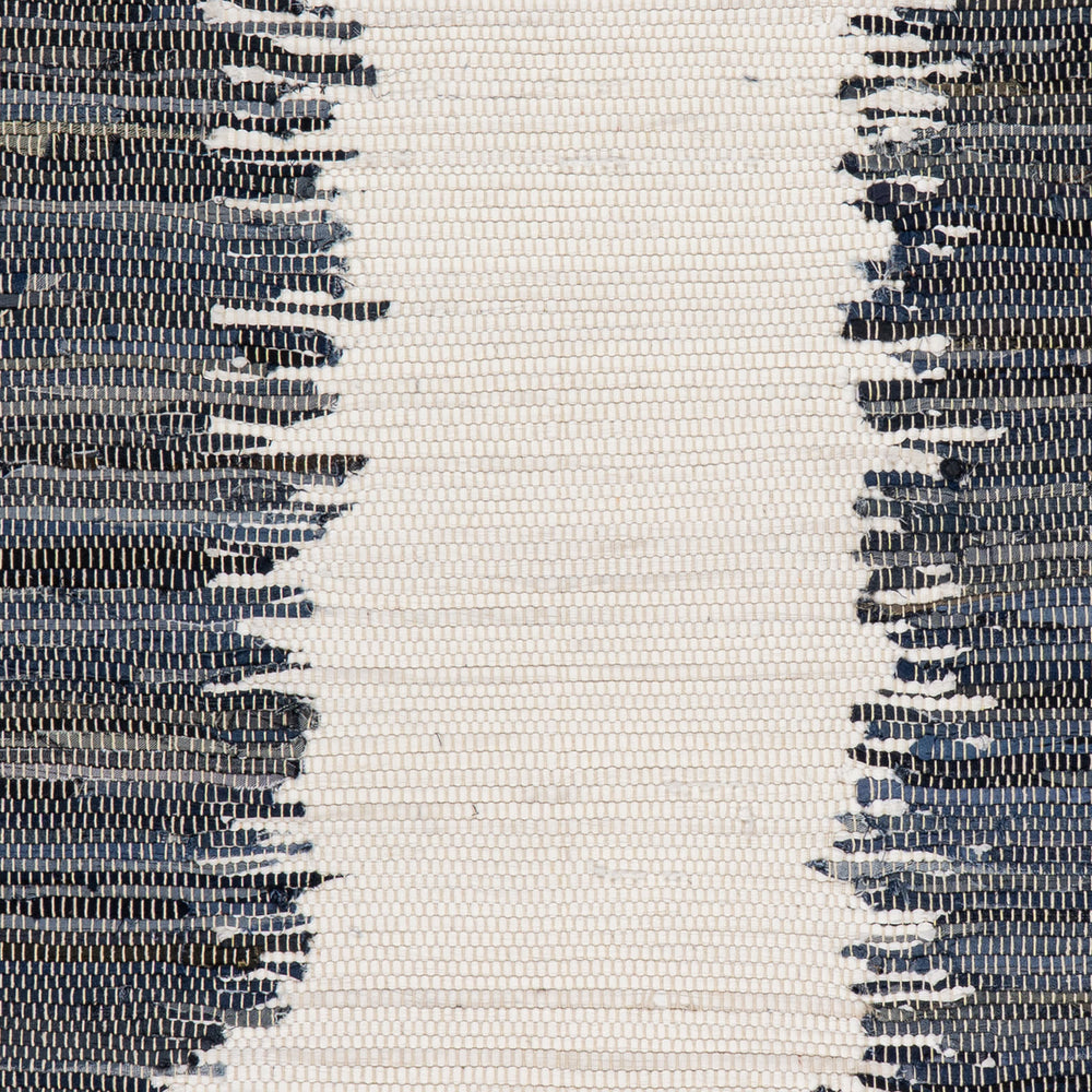 Dahara Denim Bohemian Abstract Rug Swatch | White
