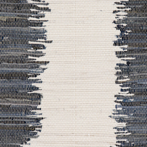 Dahara Denim Bohemian Abstract Rug Swatch | White