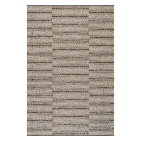 Mateo Striped Wool Cozy Rug | Brown
