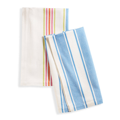 Oakes Stripe French Blue Tea Towel Set of 2