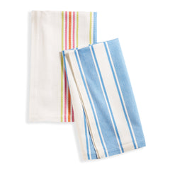 Oakes Stripe French Blue Tea Towel Set of 2