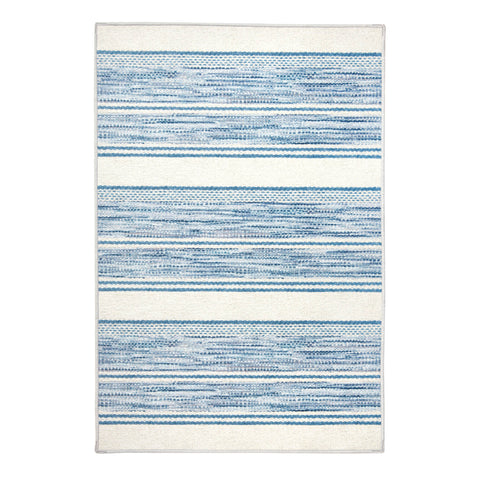 Ellington Stripe Blue Machine Washable Rug