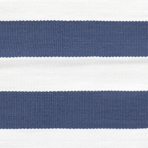 Catamaran Stripe Denim/White Handwoven Indoor/Outdoor Rug Swatch