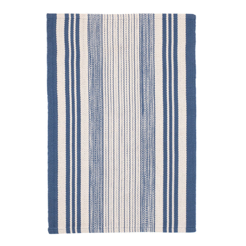 Quincy Stripe Handwoven Indoor/Outdoor Rug | Denim