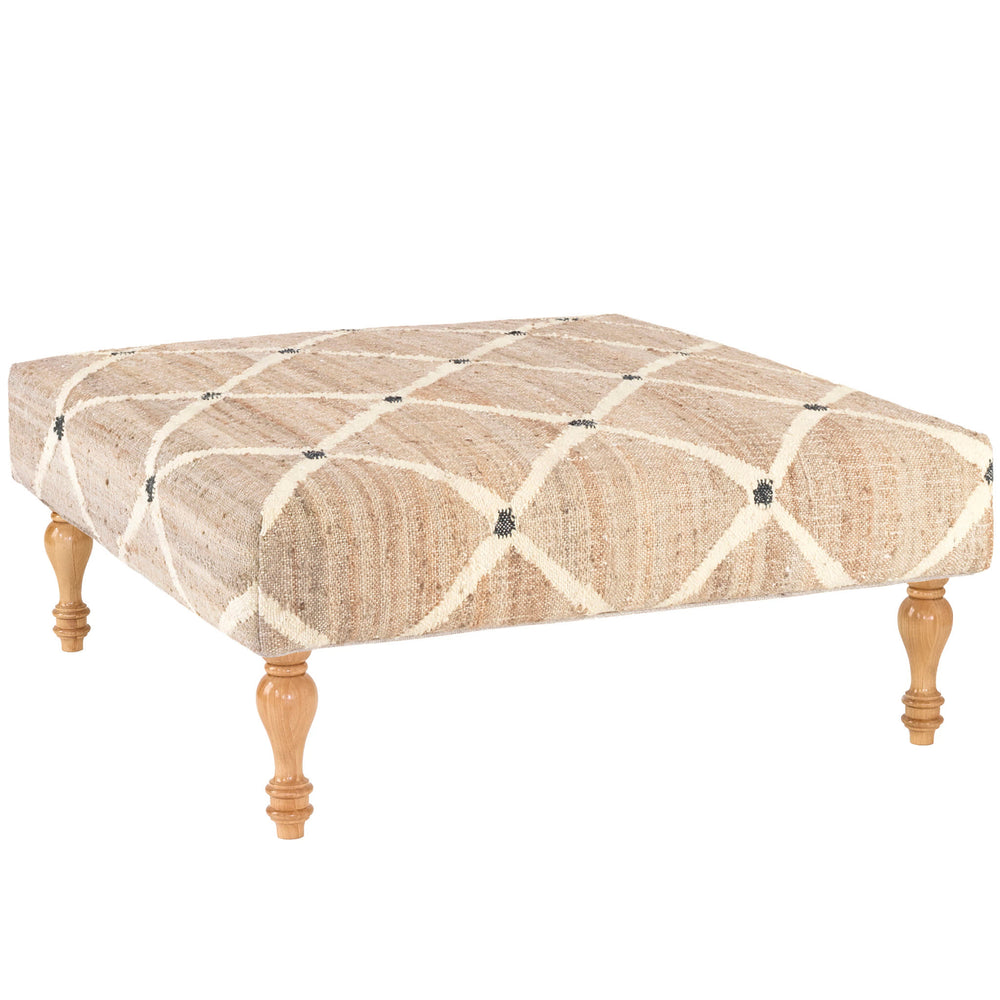 Kali Natural Custom Rug Ottoman | Natural