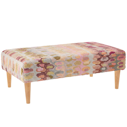 Paint Chip Rug Ottoman | Pastel