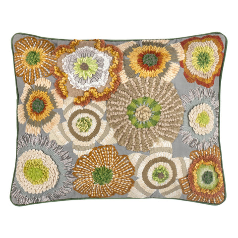 Bramble Embroidered Natural Decorative Pillow Cover