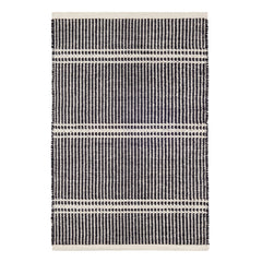Malta Handwoven Wool Rug | Black/Ivory
