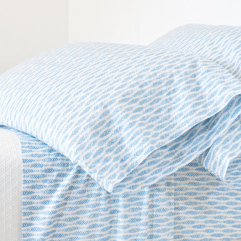 Feather Ogee French Blue Pillowcases