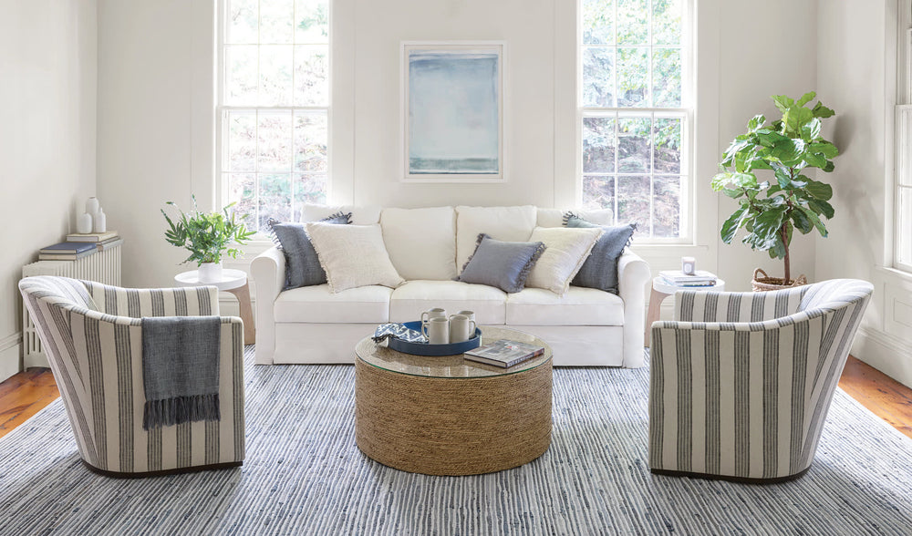 Denim Rag Ribbed Handwoven Cotton Rug | Blue