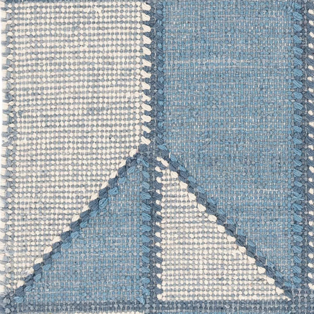 Ojai Hand Loom Knotted Cotton Rug Swatch | Blue