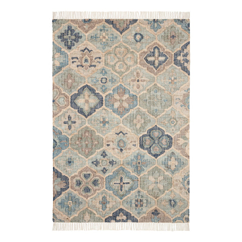 Pali Handwoven Jute Rug | Blue