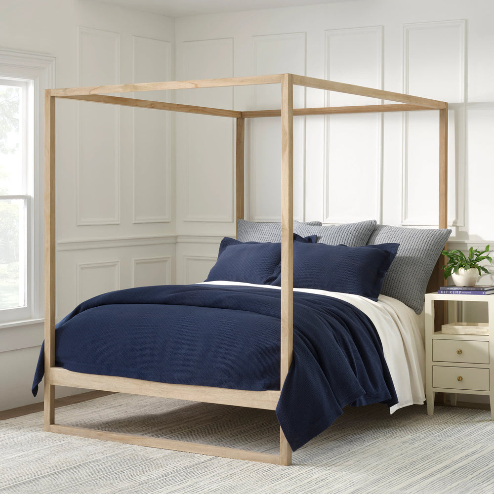 Pick Stitch Matelasse Sham | Navy