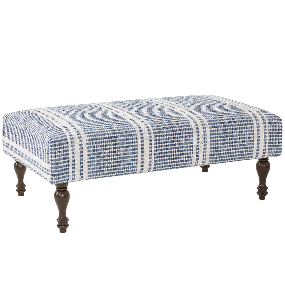 Malta Rug Ottoman | Blue