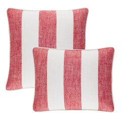 Awning Stripe Red Indoor/Outdoor Decorative Pillow Cover