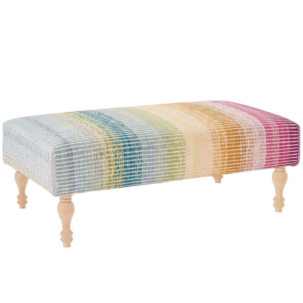 Watercolor Horizon Rug Ottoman | Multi