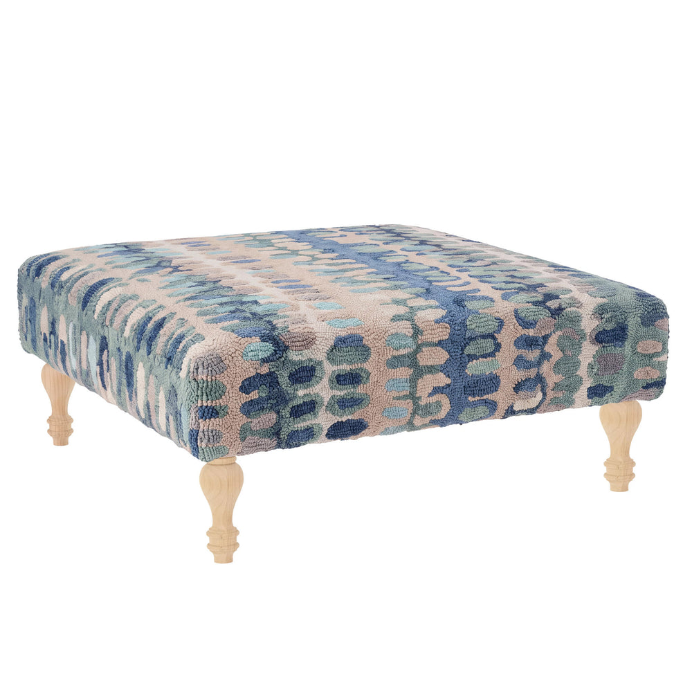 Paint Chip Rug Ottoman | Blue