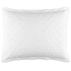 Washed Linen White Quilted Sham