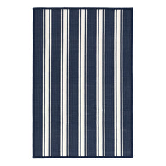 Maysville Stripe Navy Woven Indoor/Outdoor Custom Rug