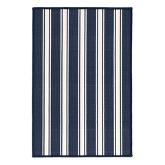 Maysville Stripe Woven Indoor/Outdoor Custom Rug | Navy