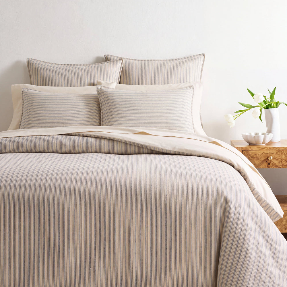 Blythe Stripe Chenille Duvet Cover | Navy