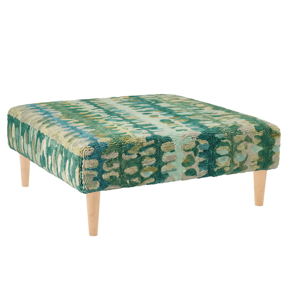 Paint Chip Rug Ottoman | Moss
