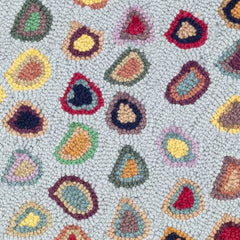 Cat's Paw Hand Micro Hooked Wool Rug Swatch | Blue