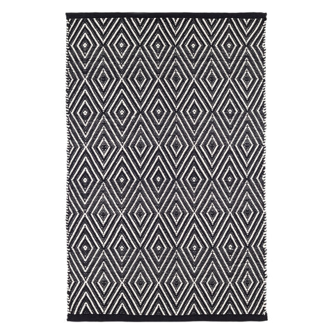 Diamond Black/Ivory Handwoven Indoor/Outdoor Rug