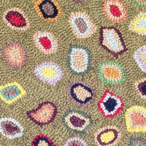 Cat's Paw Sage Hand Micro Hooked Wool Rug Swatch