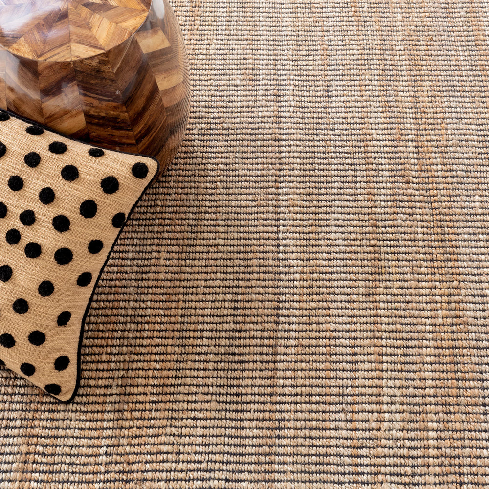 Gridwork Handwoven Jute Rug | Black