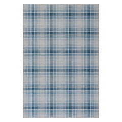 Andri Modern Plaid Machine Washable Rug | Blue