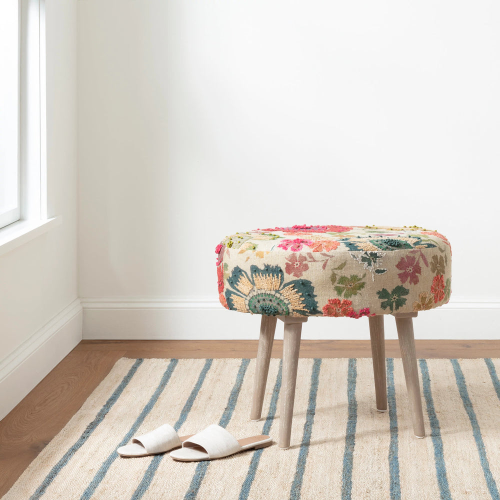 Moana Stripe Handwoven Jute Rug | Blue