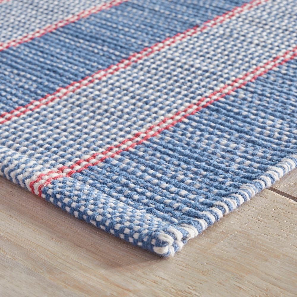 Hillsgrove Stripe Handwoven Cotton Rug | Denim