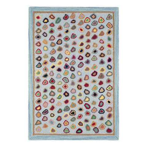 Cat's Paw Hand Micro Hooked Wool Rug | Blue