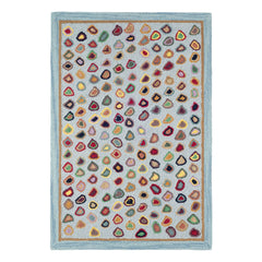Cat's Paw Hand Micro Hooked Wool Rug | Blue