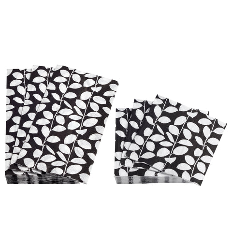 Vines Napkin/Case Pack of 12 | Black
