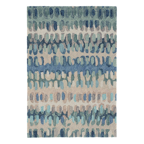 Paint Chip Hand Micro Hooked Wool Rug | Blue