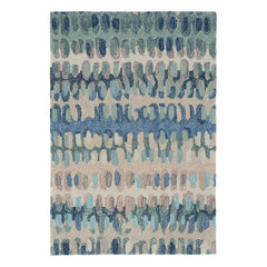 Paint Chip Hand Micro Hooked Wool Rug | Blue