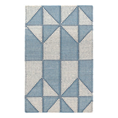 Ojai Hand Loom Knotted Cotton Rug | Blue