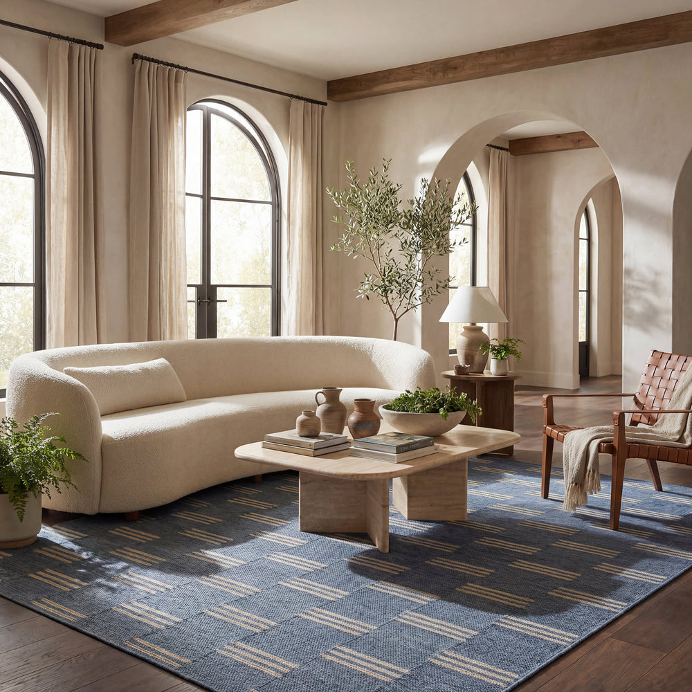 Ondine Coastal Indoor/Outdoor Custom Rug | Blue