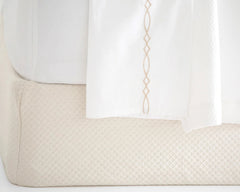 Petite Trellis Ivory Matelasse box spring cover