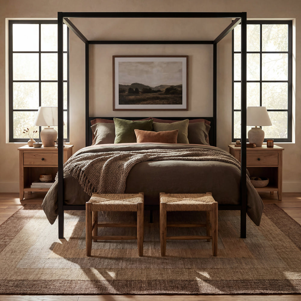 Tavira Modern Bordered Indoor Rug | Brown