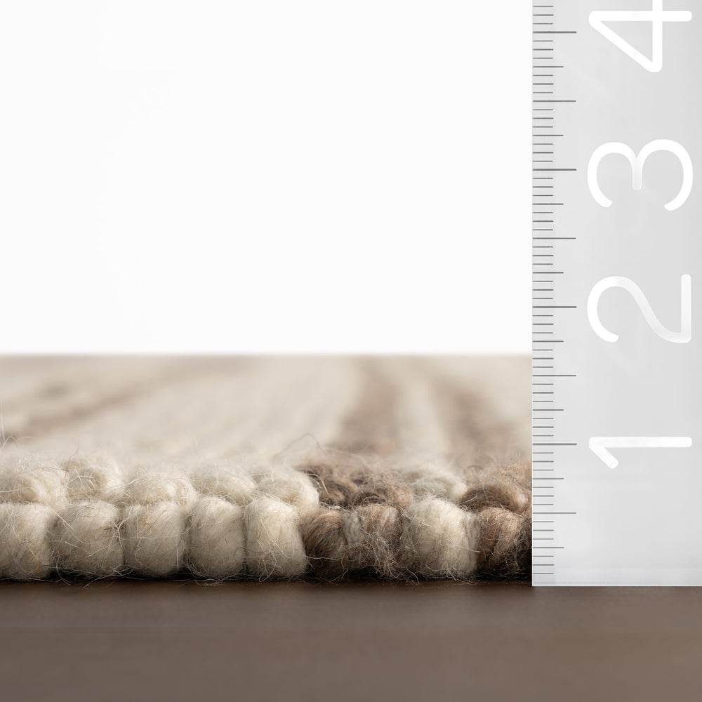 Venit Modern Striped Farmhouse Rug | Brown