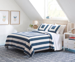 Birch Point Navy Quilted Sham