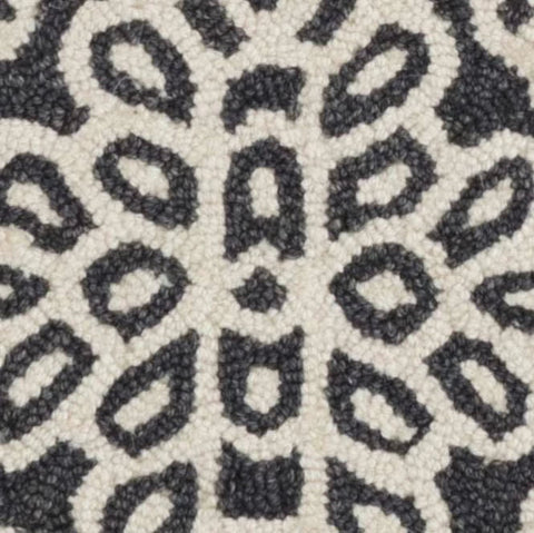 Temple Charcoal Hand Micro Hooked Wool Rug Swatch