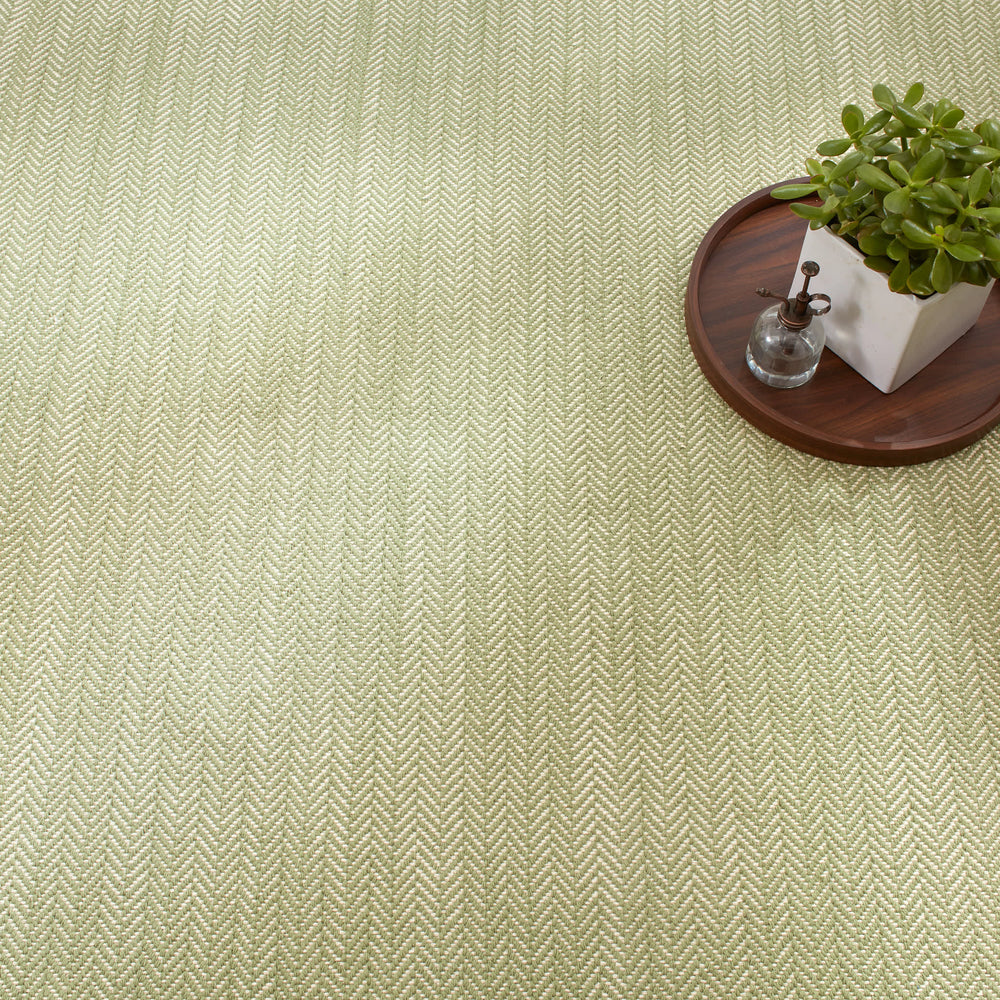 Herringbone Handwoven Cotton Rug | Sage